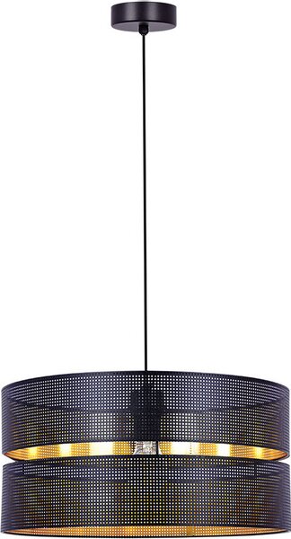 Lampada a sospensione COSMO nero-oro 1xE27x40W in tessuto, dimensioni: 100x40x40 cm, IP20, Kaja