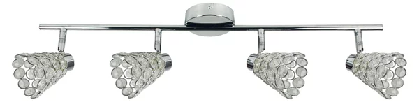 Lampada da soffitto con paralumi in cristallo, finitura cromata lucida-argento, 4xG9x40W, metallo, dimensioni: 17x74x8 cm, IP20, Candellux