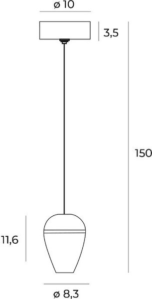 Lampada a sospensione LED COMETSHINE nero-oro 8W, bianco caldo, 480 lm, alluminio, dimensioni: 150 x 8,3 x 8,3 cm, IP20, Maxlight