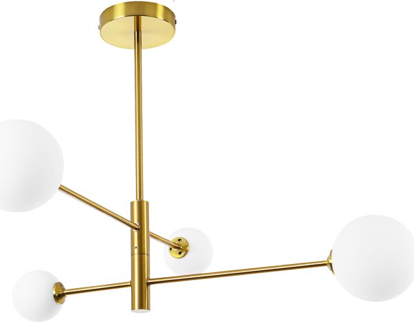 Lampada a sospensione Dorado oro-bianca 4xG9x40W in vetro, dimensioni: 50x79x79 cm, IP20, Light Prestige