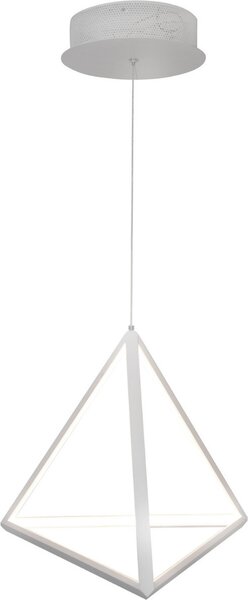 Lampada a sospensione LED TRIANGOLO bianca 20W, bianco caldo, 750 lm, metallo, dimensioni: 120x38x38 cm, IP20, Polux