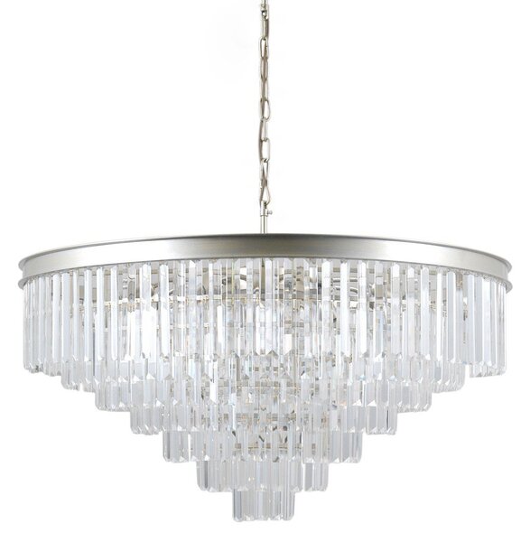 Lampada a sospensione Italux Verdes in cristallo con cristalli dorati PND-44372-14-CHMP-GLD