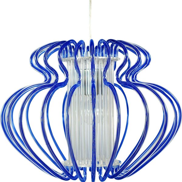 Lampada a sospensione IMPERIA cromata-blu 1xE27x60W in acrilico, dimensioni: 150x52x52 cm, IP20, Candellux