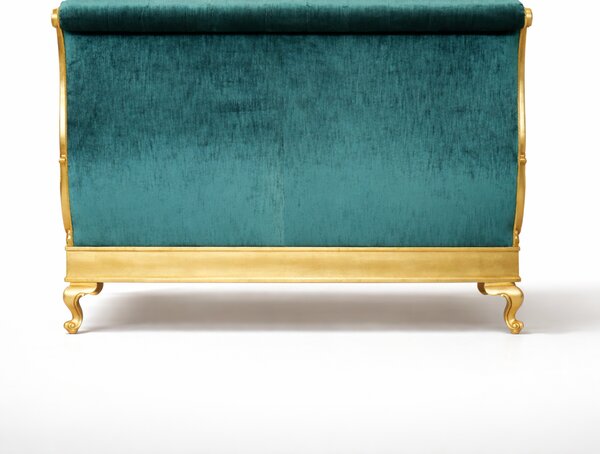 Letto Matrimoniale Regio Barocco - Velluto e Foglia Oro - Artigianato Italiano di Lusso