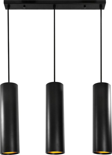 Lampada a sospensione LATI nero-oro 3xGU10x8W in metallo, dimensioni: 120x8x50 cm, IP20, Polux
