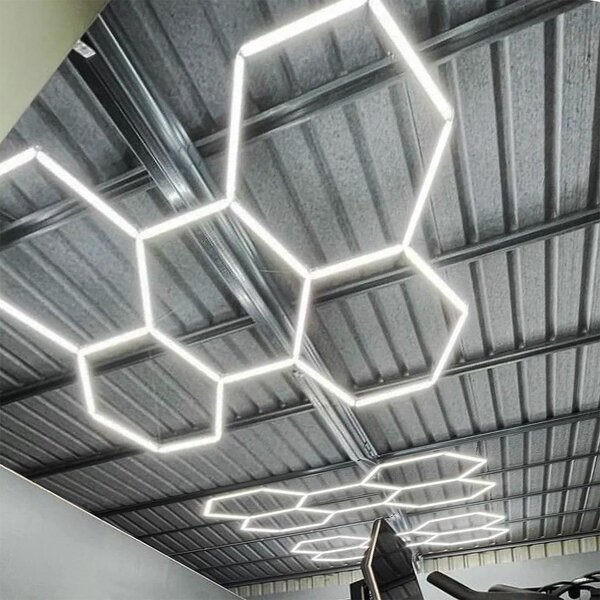 Lampada da soffitto a LED HEXAGON 168 W 4000 K 15840 lm in alluminio bianco, dimensioni: 4 x 229 x 158 cm, IP20, IdeaLED