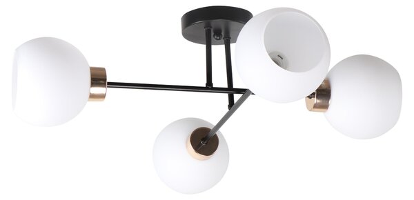 Illuminazione a soffitto AMANDA - 4xE27, 40W, nero / oro / bianco