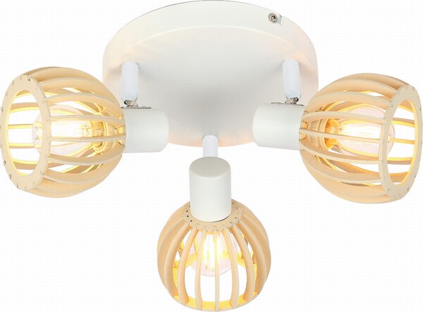 Candellux Lampada da soffitto bianca Attari per lampadina 3x E14 con base rotonda 98-68118