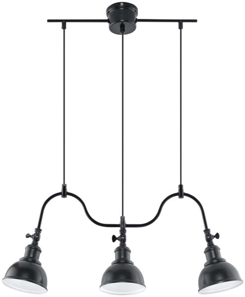 Lampadario MARE nero 3xE27x60W in metallo, dimensioni: 80x65x65 cm, IP20, Sollux Lighting