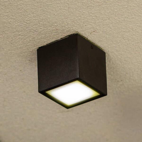 LUTEC Plafoniera LED da esterno GEMINI, grigio scuro, 9 x cm, IP65 GEMINI, Alluminio / Grigio / Zincato, Alluminio, Moderno, Plafoniera