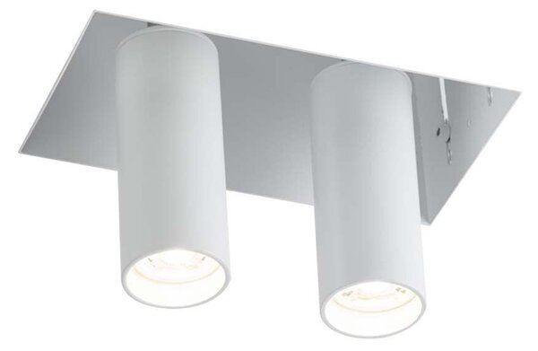 Plafoniera da incasso bianca rettangolare con tubo orientabile, 2xGU10 4W, YAMATO 7803 Shilo