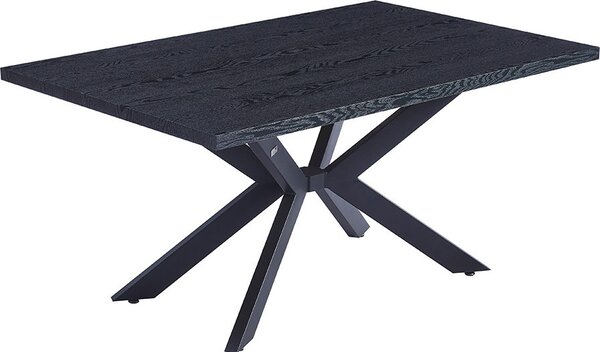 Home Deluxe Tavolo da pranzo quadrato AVENCIA incl. base a stella - Rovere scuro 160 x 100 cm - con struttura in metallo nero | Tavolo da cucina, sala da pranzo, tavolo da pranzo