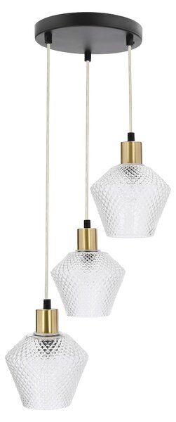 Illuminazione a sospensione GRENIKO - 3xE14, 40W, nero/oro/chiaro