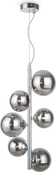 Lampada a sospensione Maytoni Dallas, cromata e in vetro, a 6 luci, G9, max. 28 W, MOD545PL-06CH