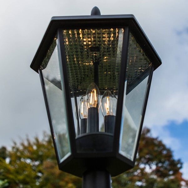 LUTEC Lampada LED da esterno e solare LONDON, nera, altezza 227 cm, IP44 LONDON, Nero, Alluminio, Antico