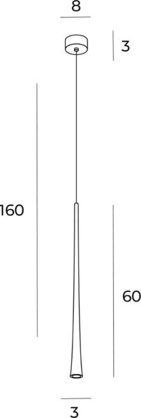 Lampada a sospensione LED COFFEE dorata 7W, bianco caldo 218 lm, metallo, dimensioni: 160x3x3 cm, IP20, Maxlight