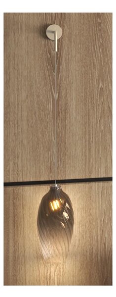 TIDE LAMPADA DA PARETE SABBIA CON DIFFUSORE DI VETRO RIGATO AMBRA E BRONZO LAMPADINA ATTACCO E27 MODERNA