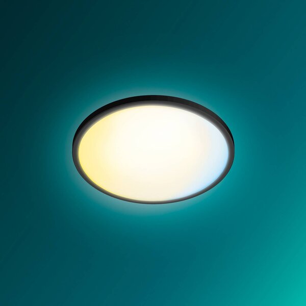 Philips Plafoniera soffitto Superslim, dimmerabile, Nero, Soggiorno / Sala da pranzo, Plastica, Plafoniera