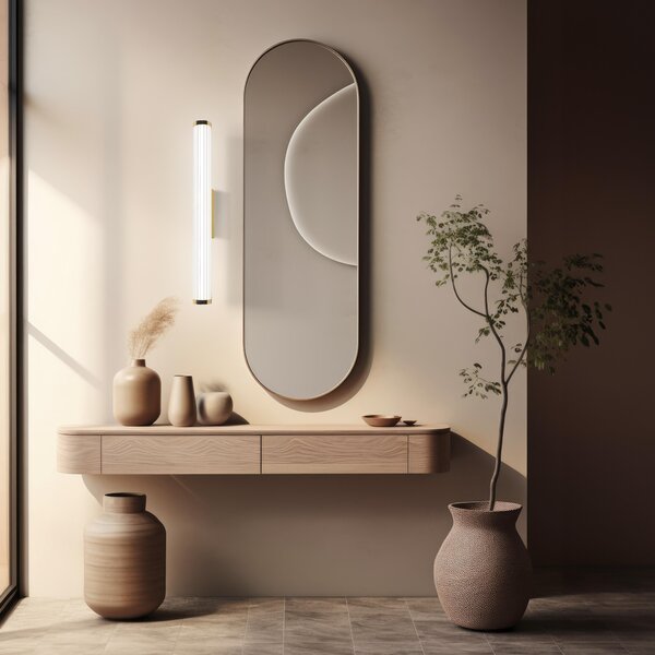 Applique a LED sopra lo specchio VENA oro-bianco 8W, luce regolabile (calda / fredda / neutra) 1361 lm, acrilico, dimensioni: 11,5 x 45 x 12 cm, IP44, Light Prestige