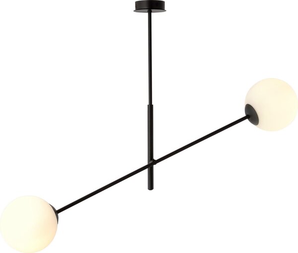 Lampada a sospensione Emibig 2xE14 40W LINEAR 2 NERO/OPALO 1169/2