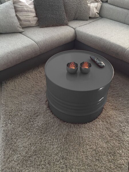 Tavolino Barrel Tavolino di design Barrel Tavolino antracite Ø 57cm