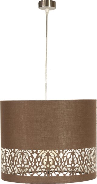 Lampada a sospensione ARABESCA cromata-marrone 1xE27x60W in tessuto, dimensioni: 110x33x33 cm, IP20, Candellux