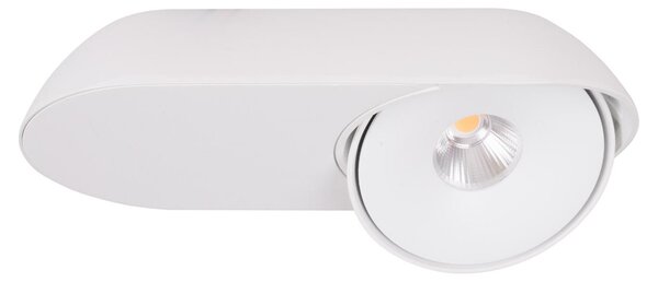 Faretto da soffitto LED ovale VECTOR bianco 10 W, luce calda 614 lm, alluminio, dimensioni: 3,9 x 20,6 x 10,2 cm, IP20, Maxlight