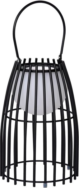 Lampada da tavolo a LED FJARA nera 0,3 W, tonalità di bianco, 30 lm, metallo, dimensioni: 25 x 17,5 x 17,5 cm, IP44, Lucide