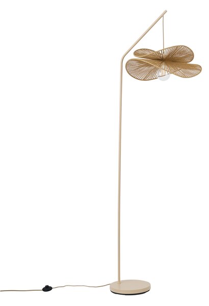 Lampada da terra Art Déco beige con paralume beige - Nest