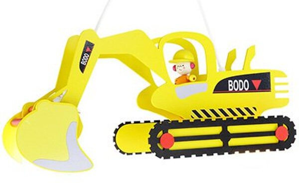 Luce a sospensione per escavatore con Bodo, 2 x E27/60W