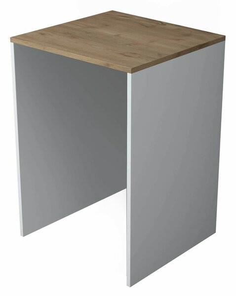 Armadio Multiuso Grande Marrone Noce Bianco un Ripiano Vano per Lavatrice 65x92h cm, un Vano - Boris
