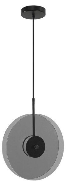 Lampada a sospensione LED con dischi verticali CASY, nero fumé, 6 W, luce bianca regolabile, 895 lm, vetro, dimensioni: 120 x 28 x 4,5 cm, IP20, Light Prestige