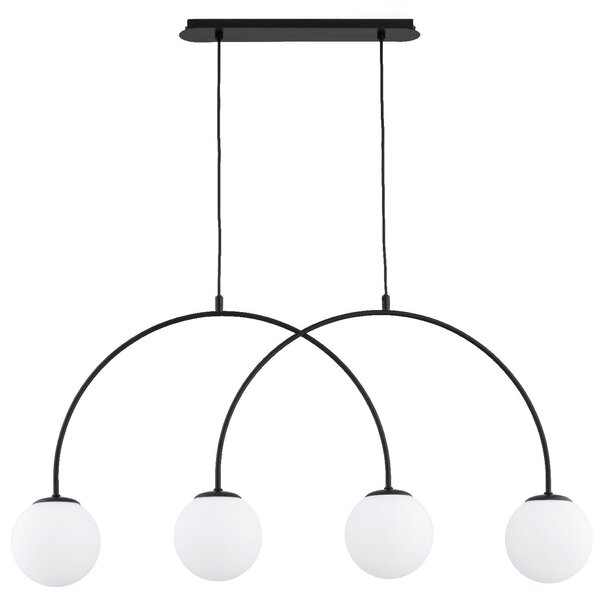 Lampada a sospensione BENDO bianco e nero 4xE14x10W in metallo, dimensioni: 95x99x15 cm, IP20, Alfa