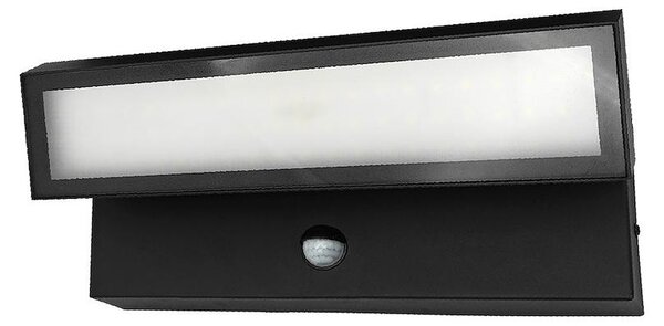 Applique da esterno a LED con sensore PIR VELORION bianco e nero 27 W, luce neutra 3375 lm, alluminio, dimensioni: 13,5 x 31 x 8 cm, IP65, IdeaLED