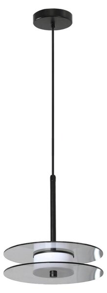 Lampada a sospensione LED con dischi orizzontali CASY, nero fumé, 6 W, luce bianca regolabile, 895 lm, vetro, dimensioni: 120 x 20 x 4,5 cm, IP20, Light Prestige
