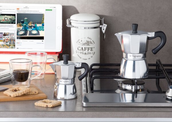 Tognana Caffettiera 3 tazze Moka in Alluminio colore Argento - V4430131ALL Coffee Star Mirror