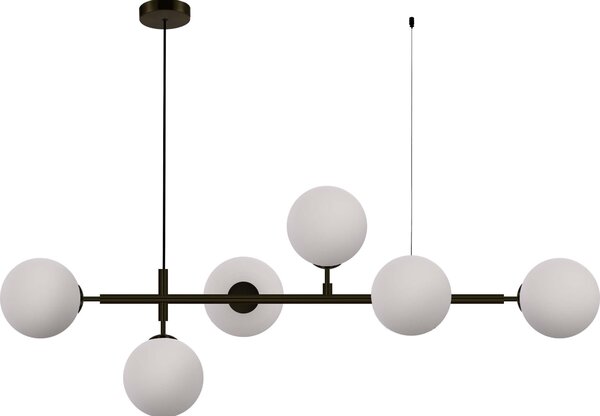 Lampada a sospensione Alisa bianco e nero 6xE14x40W in metallo, dimensioni: 78x125x35 cm, IP20, Light Prestige