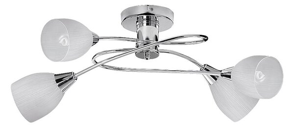 Lampada da soffitto Amy cromata bianca 4xE14x60W in metallo, dimensioni: 25x55x55 cm, IP20, Rabalux