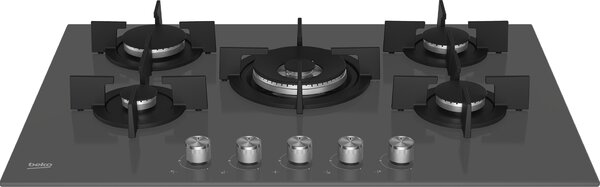 Beko HILW 75222 SZG Linea Shades Piano Cottura 5 Fuochi a Gas 75 cm (1 Bruciatore Wok) colore Grigio Pietra