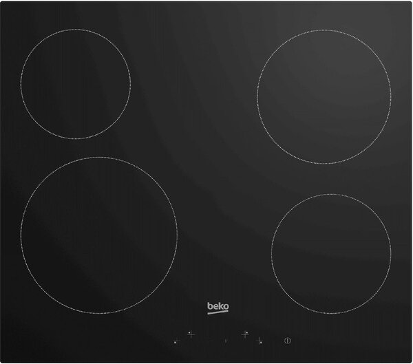 Beko HIC64401 Piano Cottura Elettrico 4 Fuochi 60 cm Vetroceramica colore Nero