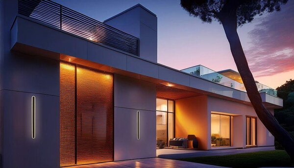 Applique da esterno a LED STICK nero e oro 60W, bianco caldo, 1800 lm, metallo, dimensioni: 180x5x8 cm, IP65, Candellux