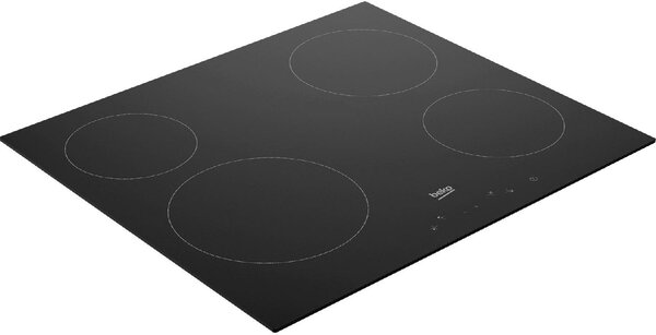 Beko HIC64401 Piano Cottura Elettrico 4 Fuochi 60 cm Vetroceramica colore Nero