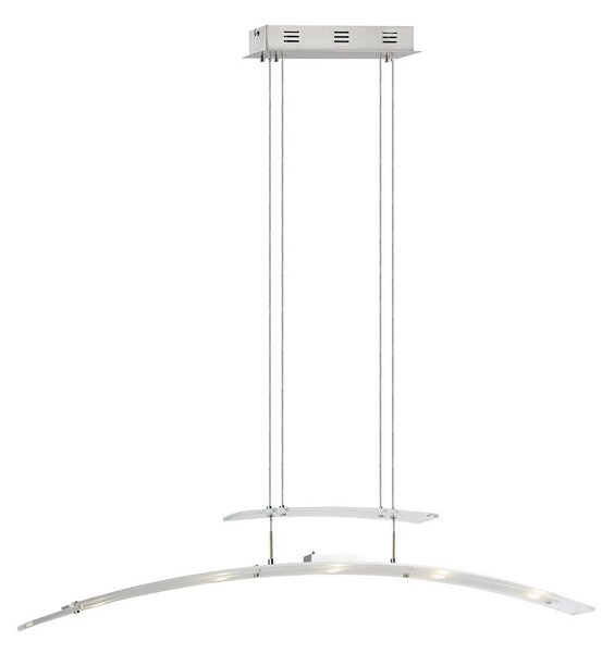 Lampada a sospensione LED Louna cromata bianca 25W, luce bianca calda 2250 lm, metallo, dimensioni: 110x115x7 cm, IP20, Italux