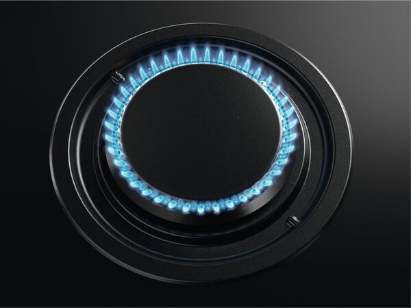 Aeg Piano Cottura 5 Fuochi a Gas Larghezza 74 cm in Vetro colore Nero - HKB75453NB Serie 8000 Flamelight