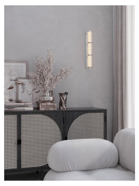 Applique a LED LOVE cromata 17 W, luce calda 350 lm, acrilico, dimensioni: 46 x 6 x 12,5 cm, IP20, Maxlight