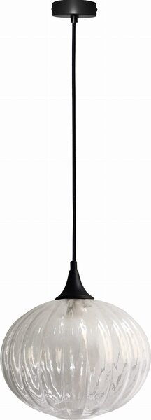 Lampada a sospensione EXETER nera e trasparente, 1xE27x40W, vetro, dimensioni: 90x24x24 cm, IP20, Candellux