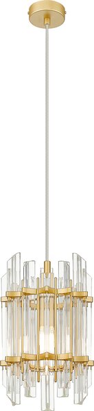 Lampada a sospensione ALEXANDRIA oro-trasparente 1xE14x40W cristallo, dimensioni: 154x19x19 cm, IP20, Zuma Line