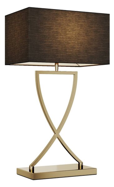 Lucande lampada da tavolo Evaine, ottone/nero, 66 cm, E27