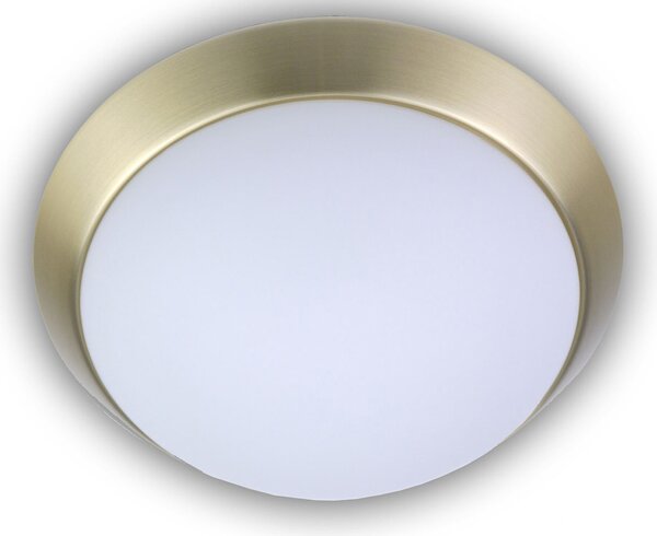 Plafoniera in vetro opalino Anello decorativo in ottone opaco, Ø 30cm Luce da ufficio Luce da cucina