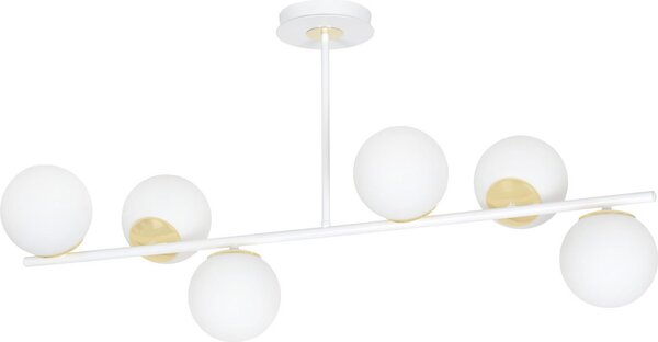 LAMPADA DA SOFFITTO Emibig 6xE14 40W FLOKI 6 BIANCO-ORO 1023/6